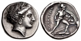 LOKRIS, Lokri Opuntii. Circa 350-340 BC. AR Stater (23mm, 12.10 g, 1h).