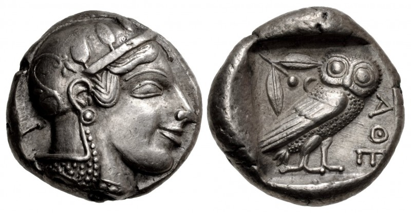 ATTICA, Athens. Circa 475-465 BC. AR Tetradrachm (23mm, 17.16 g, 4h). Head of At...