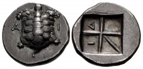 ISLANDS off ATTICA, Aegina. Circa 350-338 BC. AR Twelfth Stater – Obol (11mm, 0.93 g, 1h).