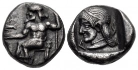 ARKADIA, Arkadian League. Circa 480-470 BC. AR Obol (9mm, 1.00 g, 9h). Kleitor mint.