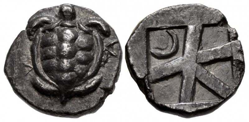 CRETE, Kydonia. Circa 450-330 BC. AR Hemidrachm (14mm, 2.88 g, 6h). Land tortois...