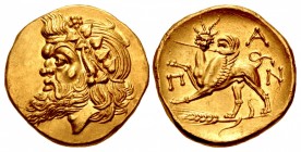 CIMMERIAN BOSPOROS, Pantikapaion. Circa 340-325 BC. AV Stater (21mm, 9.09 g, 11h).