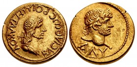 KINGS of BOSPOROS. Rhoemetalces, with Hadrian. AD 131/2-153/4. AV Stater (19.5mm, 7.85 g, 1h). Dated Bosporan Era 431 (AD 134/5).