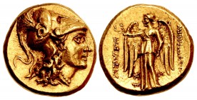 KINGS of PONTOS. Mithradates III. Circa 220-200 BC. AV Stater (17mm, 8.50 g, 12h). In the types of Alexander III of Macedon. Amisos mint.