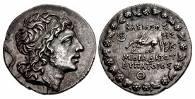 KINGS of PONTOS. Mithradates VI Eupator. Circa 120-63 BC. AR Tetradrachm (31mm, 16.74 g, 1h). Pergamon mint. Dated month 9, year 208 BE (June 89 BC).