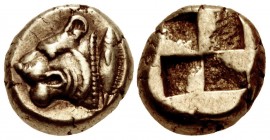 MYSIA, Kyzikos. Circa 550-450 BC. EL Hemihekte – Twelfth Stater (8mm, 1.39 g).