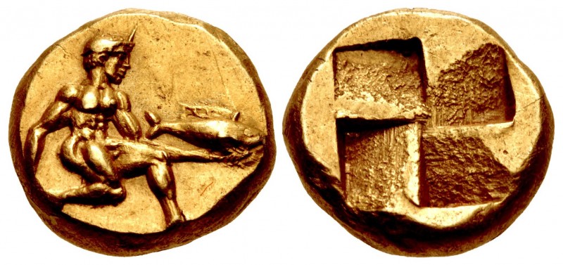 MYSIA, Kyzikos. Circa 550-450 BC. EL Hekte – Sixth Stater (11mm, 2.70 g). Youthf...