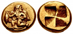 MYSIA, Kyzikos. Circa 550-450 BC. EL Hekte – Sixth Stater (11mm, 2.58 g).