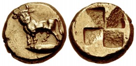 MYSIA, Kyzikos. Circa 550-450 BC. EL Hekte – Sixth Stater (11mm, 2.63 g).