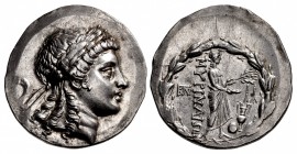 AEOLIS, Myrina. Circa 160-143 BC. AR Tetradrachm (32.5mm, 16.70 g, 12h). Stephanophoric type.