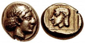 LESBOS, Mytilene. Circa 412-378 BC. EL Hekte – Sixth Stater (9.5mm, 2.53 g, 4h).