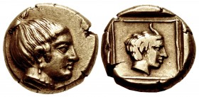 LESBOS, Mytilene. Circa 412-378 BC. EL Hekte – Sixth Stater (11mm, 2.51 g, 2h).