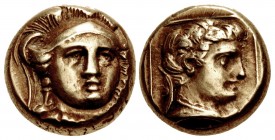 LESBOS, Mytilene. Circa 377-326 BC. EL Hekte (10mm, 2.54 g, 6h).
