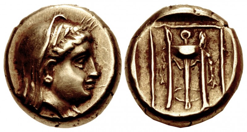 LESBOS, Mytilene. Circa 377-326 BC. EL Hekte – Sixth Stater (10.5mm, 2.53 g, 12h...