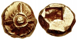 IONIA, Uncertain. Circa 625-600 BC. EL Hemistater (13.5mm, 7.04 g). Lydo-Milesian standard.