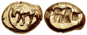 IONIA, Uncertain. Circa 600-550 BC. EL Stater (20mm, 16.64 g). Phokaic standard.