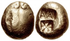 IONIA, Uncertain. Circa 600-550 BC. EL Trite – Third Stater (11.5mm, 4.70 g). Lydo-Milesian standard.