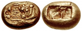 KINGS of LYDIA. temp. Ardys – Alyattes. Circa 630s-564/53 BC. EL Trite – Third Stater (13.5mm, 4.76 g). Sardes mint.