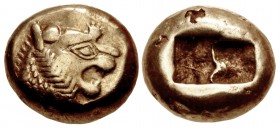 KINGS of LYDIA. temp. Alyattes – Kroisos. Circa 620/10-550/39 BC. EL Trite – Third Stater (12.5mm, 4.70 g). Sardes mint.
