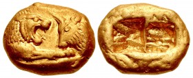 KINGS of LYDIA. Kroisos. Circa 564/53-550/39 BC. AV Stater (17.5mm, 10.76 g). Heavy standard. Sardes mint. Regular issue.