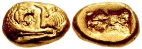 KINGS of LYDIA. Kroisos. Circa 564/53-550/39 BC. AV Stater (16mm, 7.99 g). Light standard. Sardes mint.