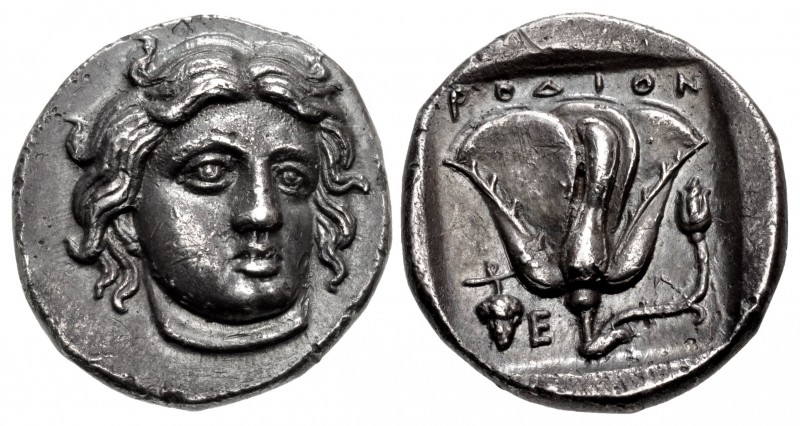 ISLANDS off CARIA, Rhodos. Rhodes. Circa 340-316 BC. AR Didrachm (19mm, 6.89 g, ...