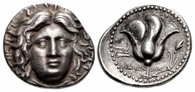 ISLANDS off CARIA, Rhodos. Rhodes. Circa 229-205 BC. AR Tetradrachm (25mm, 13.56 g, 12h). Ameinias, magistrate.