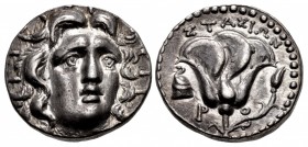 ISLANDS off CARIA, Rhodos. Rhodes. Circa 205-190 BC. AR Tetradrachm (24mm, 13.52 g, 12h). Stasion, magistrate.