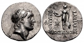 KINGS of CAPPADOCIA. Ariarathes V Eusebes Philopator. Circa 163-130 BC. AR Tetradrachm (30mm, 16.59 g, 12h). Mint A (Eusebeia-Mazaca). Dated RY 30 (13...