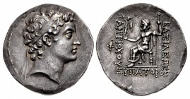SELEUKID EMPIRE. Antiochos V Eupator. 164-162 BC. AR Tetradrachm (31mm, 16.76 g, 12h). Antioch on the Orontes mint.