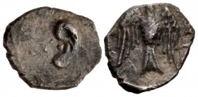 JUDAEA, Achaemenid Province (Yehud). Anonymous. Circa 375-332 BCE. AR Gerah – Twenty-fourth Shekel (8mm, 0.31 g, 9h).