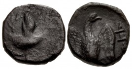 JUDAEA, Achaemenid Province (Yehud). Anonymous. Circa 375-332 BCE. AR Half-Ma’ah – Forty-eighth Shekel (7mm, 0.34 g, 2h).