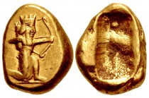 PERSIA, Achaemenid Empire. temp. Darios I to Xerxes I. Circa 505-480 BC. AV Daric (13mm, 8.33 g). Lydo-Milesian standard. Sardes mint.