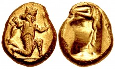 PERSIA, Achaemenid Empire. temp. Artaxerxes I to Xerxes II. Circa 455-420 BC. AV Daric (14mm, 8.35 g). Lydo-Milesian standard. Sardes mint.