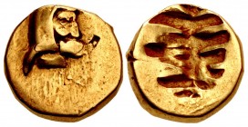 PERSIA, Alexandrine Empire. temp. Stamenes – Seleukos. Satraps of Babylon, circa 328/3-311 BC. AV Half Daric (12mm, 4.13 g). Babylon mint.