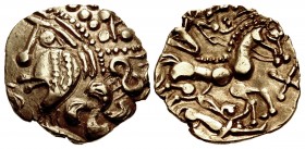 GAUL, Northwest. Aulerci Eburovices. Late 3rd-early 2nd century BC. AV Hemistater (18.5mm, 3.33 g, 10h).