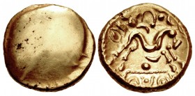 GAUL, Northeast. Ambiani. Circa 100-50 BC. AV Stater (17mm, 6.15 g). Gallo-Belgic E. Gallic Wars Issue.