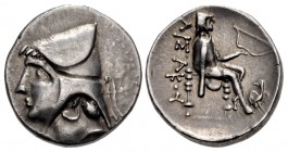 KINGS of PARTHIA. Artabanos I (Arsakes II). 211-185 BC. AR Drachm (16mm, 4.23 g, 12h). Rhagai-Arsakeia(?) mint.