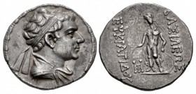 BAKTRIA, Greco-Baktrian Kingdom. Eukratides II Soter. Circa 145-140 BC. AR Tetradrachm (31mm, 16.67 g, 12h).