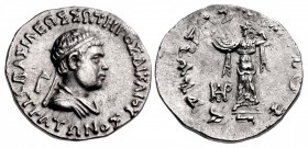 BAKTRIA, Indo-Greek Kingdom. Strato I Soter. Circa 105-85/0 BC. AR Tetradrachm (27mm, 9.76 g, 12h).
