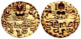 INDIA, Gupta Empire. First Dynasty. Kumaragupta I Mahendraditya. Circa AD 413-455. AV Bracteate 12 Rattis (20.5mm, 1.27 g, 12h). Feudatory issue. Unce...