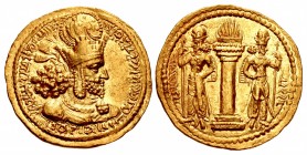 SASANIAN KINGS. Šābuhr (Shahpur) I. AD 240-272. AV Dinar (23mm, 7.25 g, 3h). Mint I ("Ctesiphon"). Phase 1b, circa AD 244-252/3.