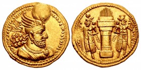 SASANIAN KINGS. Vahrām (Bahram) II. AD 276-293. AV Dinar (22.25mm, 7.49 g, 3h). Style I. ‘HWPY/HRPY’ (Herat?) mint. Phase I.