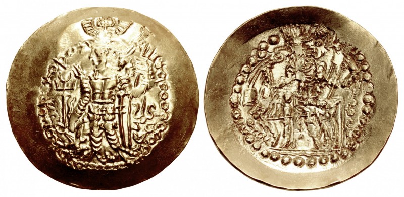 KUSHANO-SASANIANS. Vahrām (Bahram) I. Circa AD 330-365. AV Dinar (35mm, 7.82 g, ...