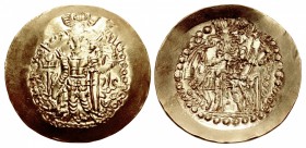 KUSHANO-SASANIANS. Vahrām (Bahram) I. Circa AD 330-365. AV Dinar (35mm, 7.82 g, 12h). Boxlo (Balkh) mint. Struck under Kidarite king Kidara, circa AD ...