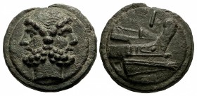 Anonymous. Circa 225-217 BC. Æ Aes Grave As (63.5mm, 260.4 g, 12h). Prow right, libral cast series. Rome mint.