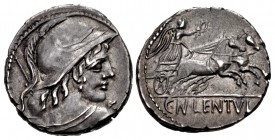 Cn. Lentulus Clodianus. 88 BC. AR Denarius (17mm, 3.87 g, 4h). Rome mint.