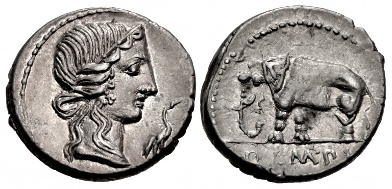 Q. Caecilius Metellus Pius. 81 BC. AR Denarius (18mm, 3.96 g, 1h). North Italian...