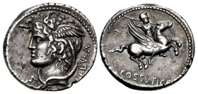 L. Cossutius C.f. Sabula. 72 BC. AR Denarius (18mm, 3.92 g, 7h). Rome mint.