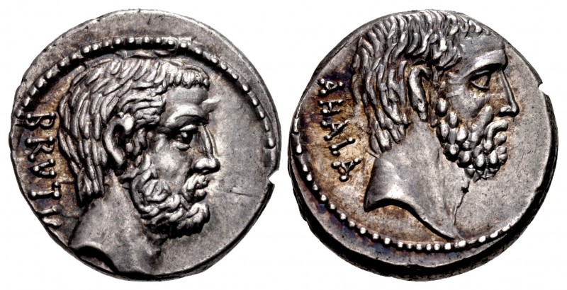 Q. Servilius Caepio (M. Junius) Brutus. 54 BC. AR Denarius (17mm, 4.37 g, 6h). R...